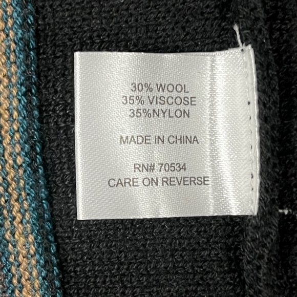 Orvis Womens Wool Open Front Cardigan Southwest Aztec Black Multi Size XL - Picture 5 of 7